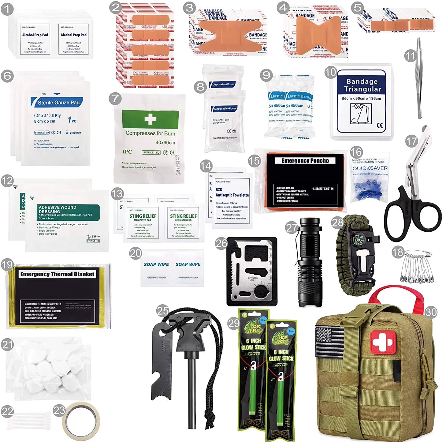 RAVIC RESCUE - 140Pcs + Survival Gear, First Aid Kit