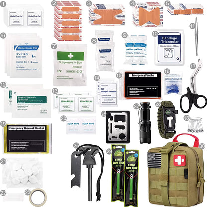 RAVIC RESCUE - 140Pcs + Survival Gear, First Aid Kit