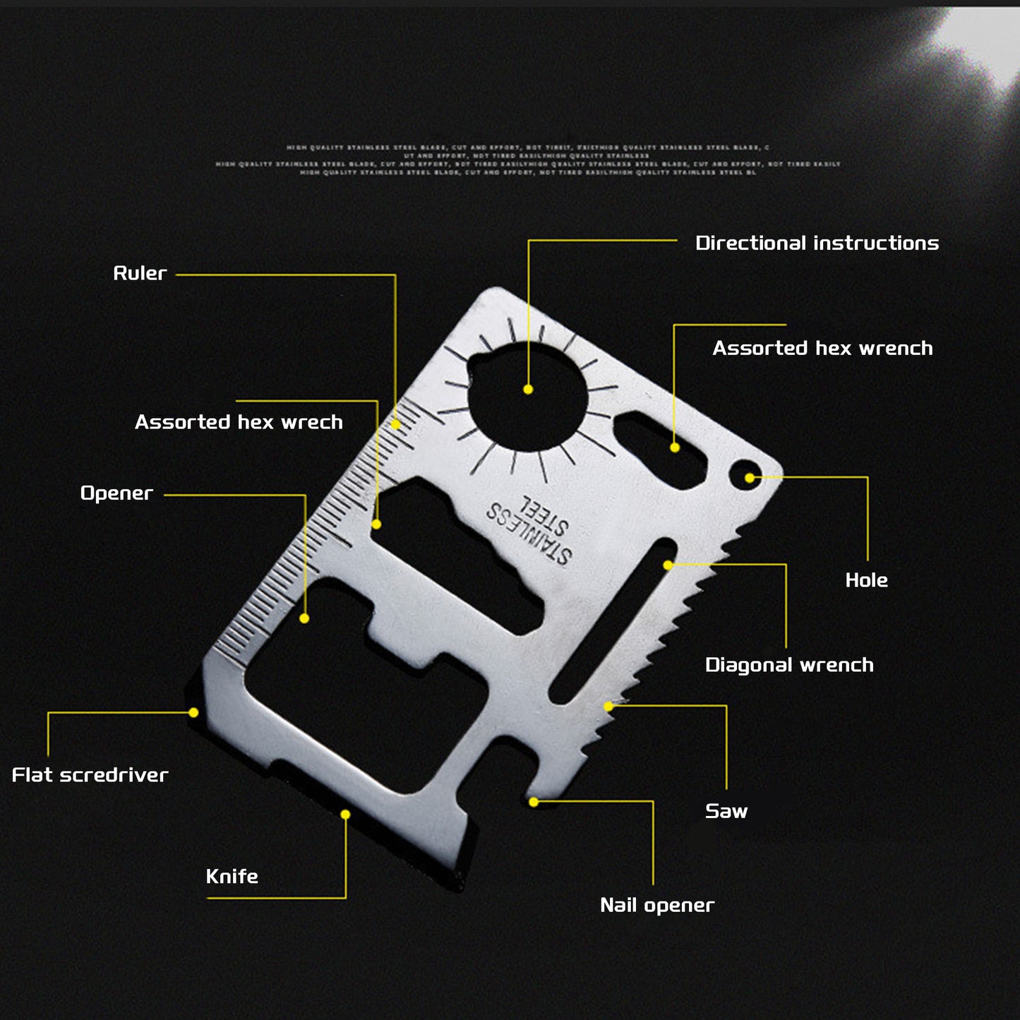 EdgeGear - 11-in-1 Stainless Steel Pocket Survival Tool