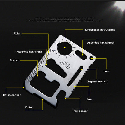 EdgeGear - 11-in-1 Stainless Steel Pocket Survival Tool