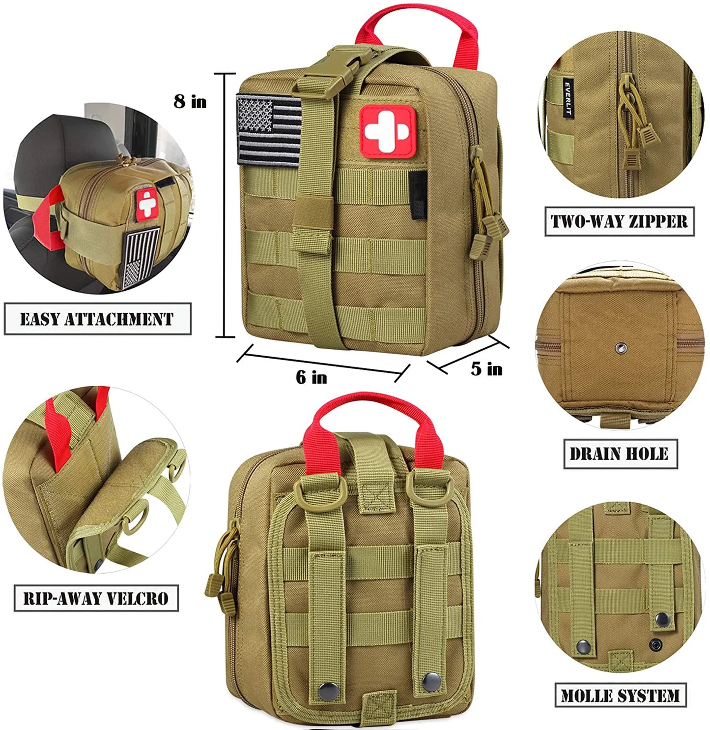 RAVIC RESCUE - 140Pcs + Survival Gear, First Aid Kit